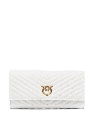 LOVE BIRDS QUILTED WALLET - white