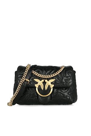 MINI LOVE BAG PUFF STITCHED LOGO – black