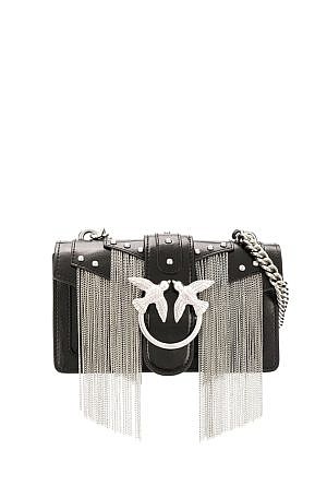 MINI LOVE BAG METAL FRINGES – black
