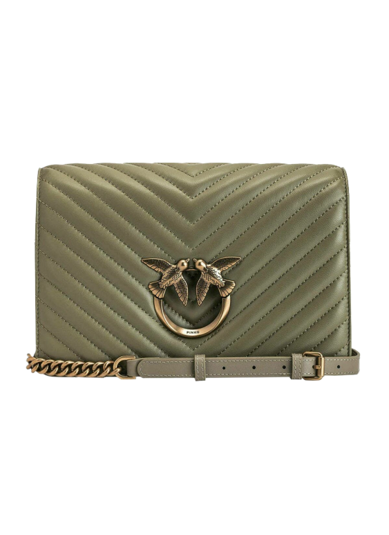 CLASSIC LOVE BAG CLICK V QUILT – olive green