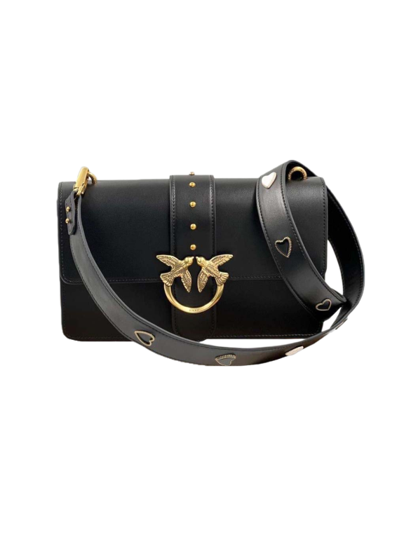 CLASSIC LOVE BAG SIMPLY MINI HEARTS - black/gold