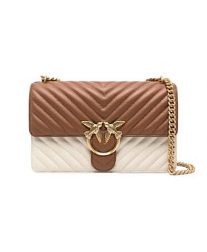 CLASSIC LOVE BAG ONE CHEVRON - double colour congac