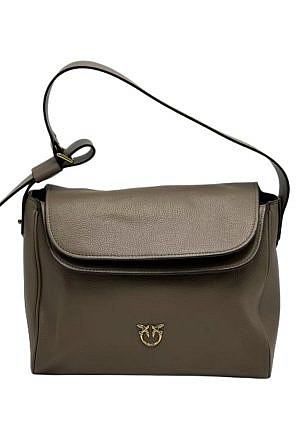BIG LEAF BAG HOBO IN TUMBLED LEATHER - woody grey